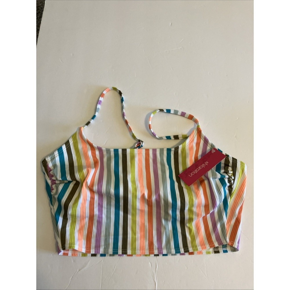 Xhilaration Bikini Top Women Large L Multicolor NWT Stripe Bralette C880